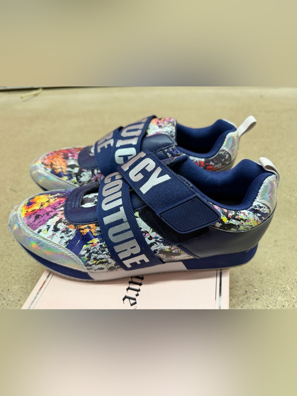 Juicy Couture Women's Blane Splatter Multicolor Sneakers New Size 8.5